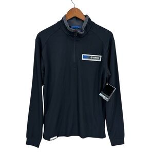 New YAMAHA Pullover 1/4 Zip Long Sleeve Top Shirt Black Gray
